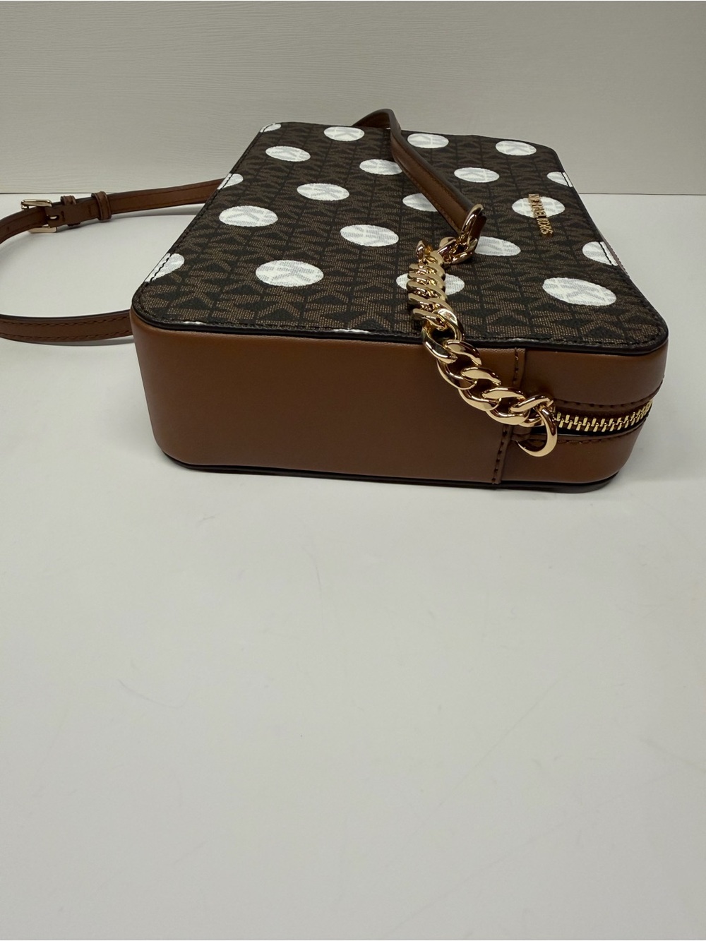 Michael Kors Brown Polka Dot East West Crossbody Bag NWT - Picture 8 of 10